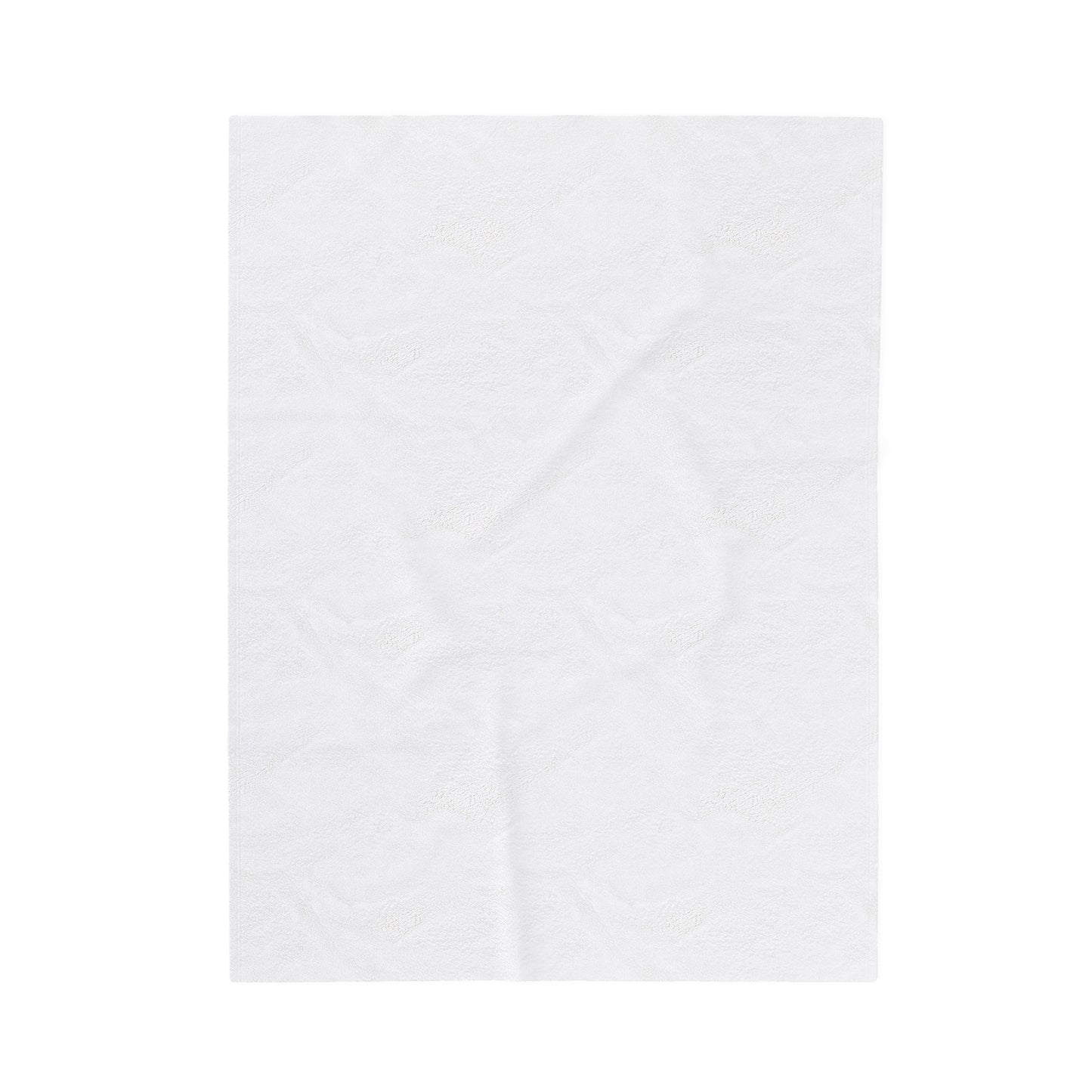 Deos Gratias Velveteen Plush Blanket in White