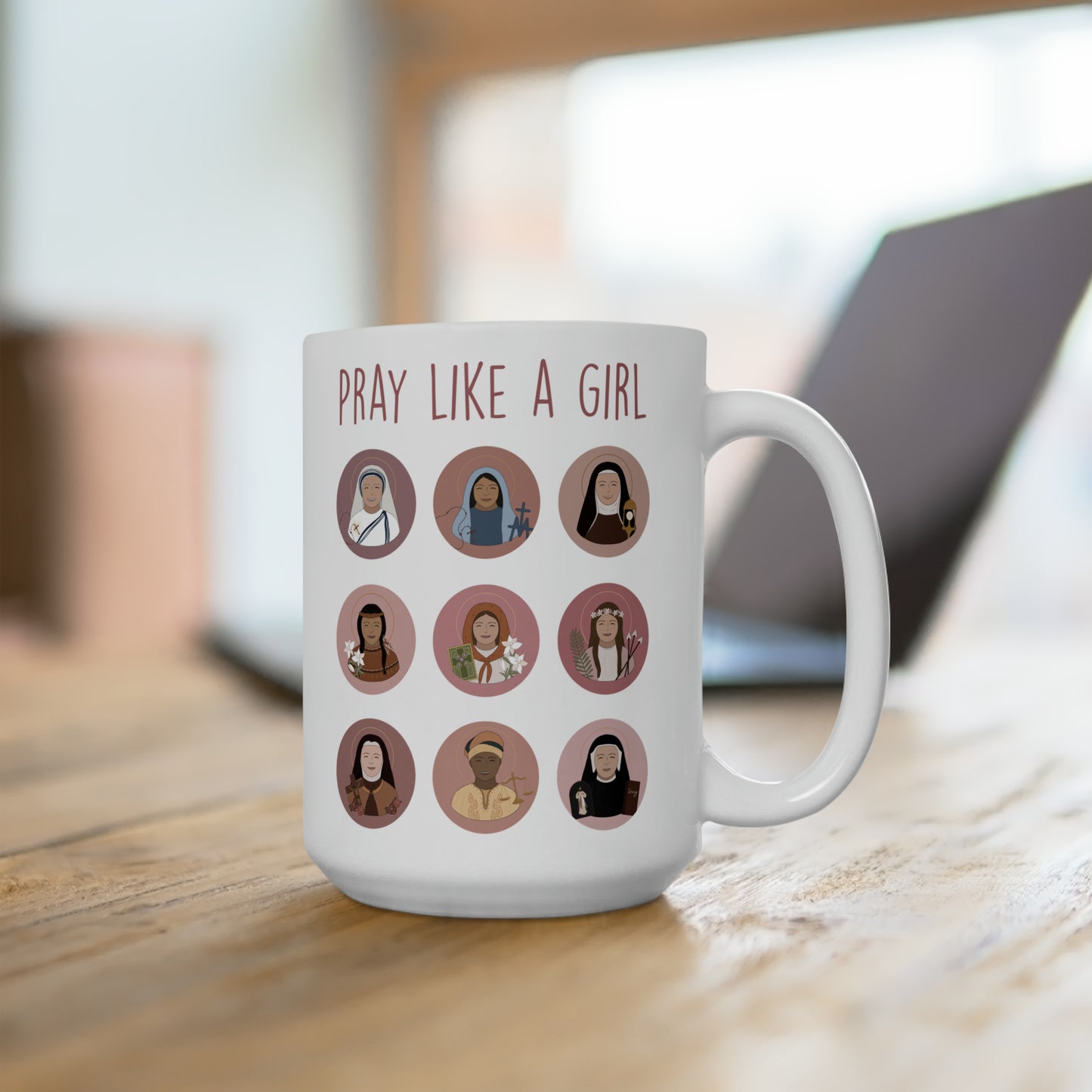 Pray Like a Girl Ceramic Mug 15oz