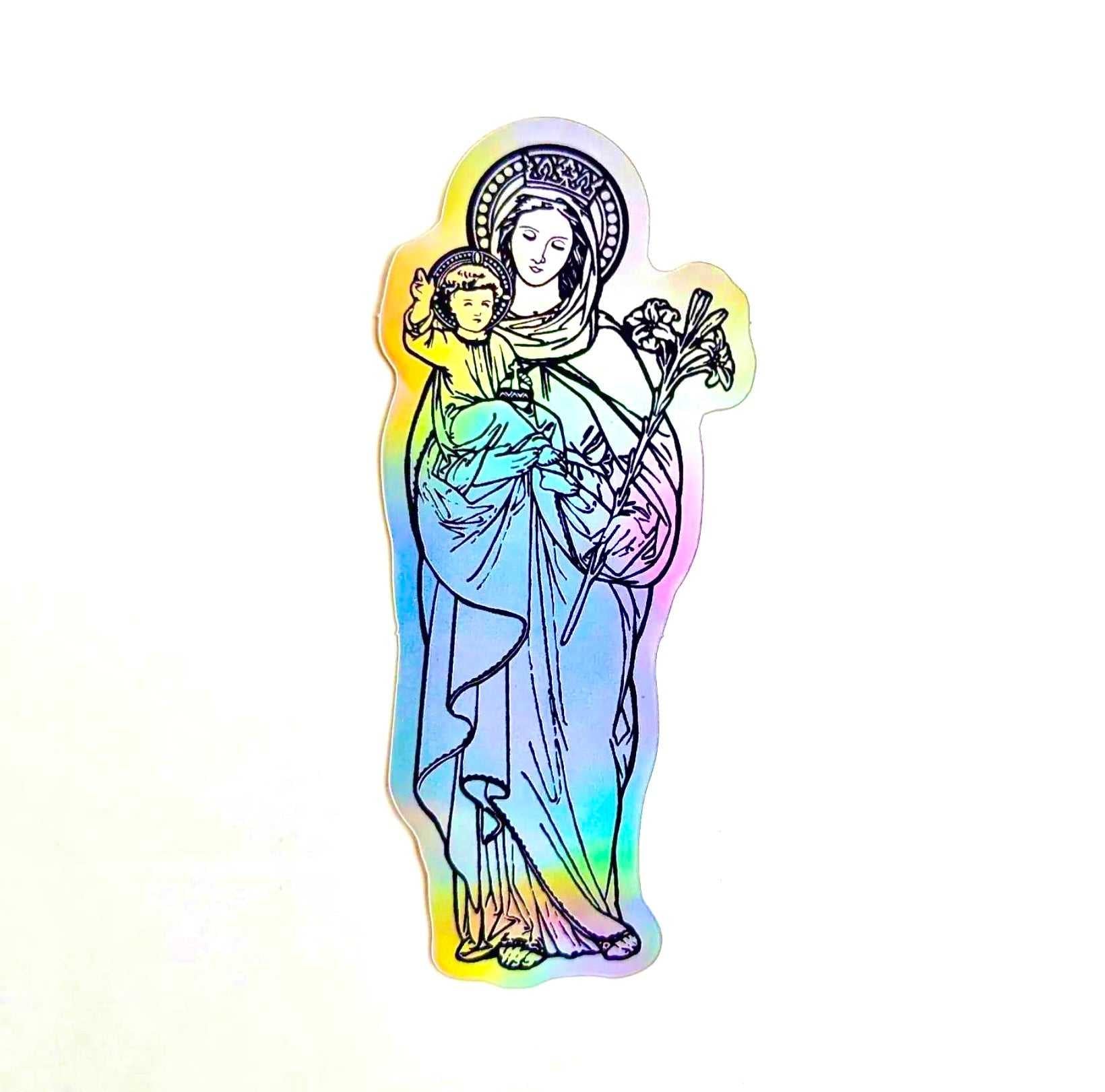 Blessed Virgin Mary Sticker (Holographic) Violet Heart Studios