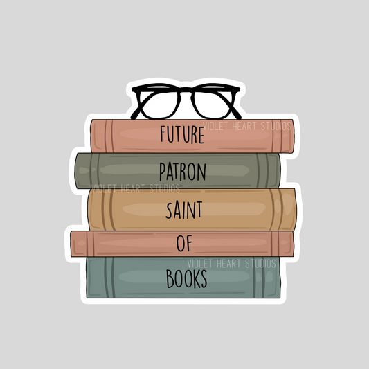 Future Patron Saint of Books Sticker Violet Heart Studios