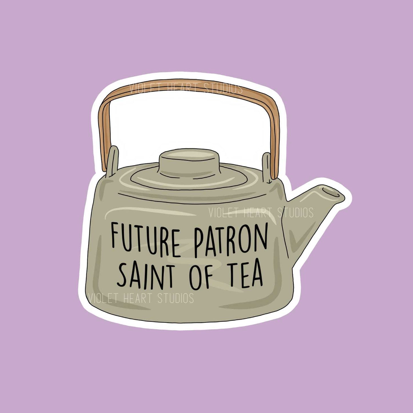 Future Patron Saint of Tea Sticker Violet Heart Studios