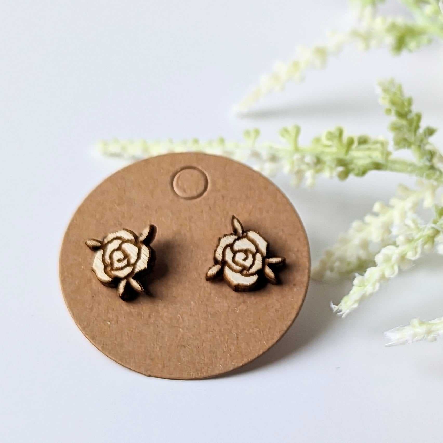 Little Flower Rose Earrings Violet Heart Studios