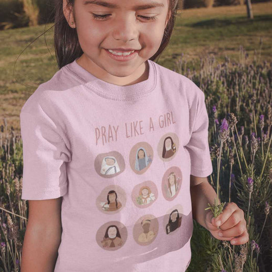 Pray Like a Girl Kids Tshirt Violet Heart Studios